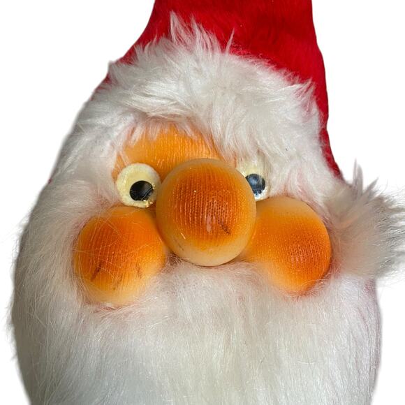Vintage 1984 RENNOC Santa Claus with Rubber Face Stuffed Plush Gnome Christmas - Picture 2 of 7